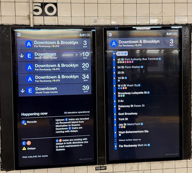ニューヨーク地下鉄　50ht駅　案内表示