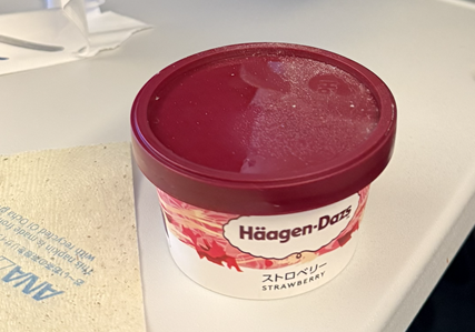 羽田空港からANAでニューヨーク ディナーのデザート