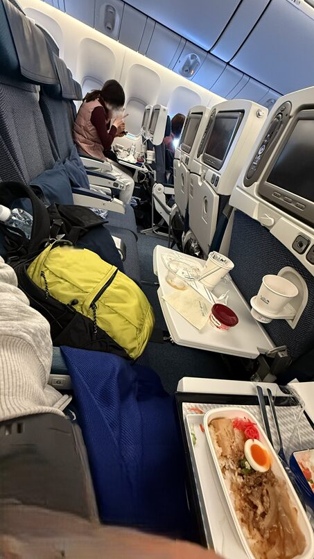 羽田空港からANAでニューヨーク 真ん中の4シートを独り占め